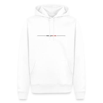 Malle 2025 - Männer Premium Bio Hoodie - Weiß - Vorne - Nico (187cm)