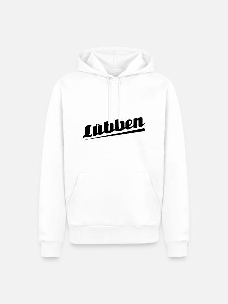 Lübben - Textdesign mit Stadtnamen - Männer Premium Bio Hoodie - Weiß