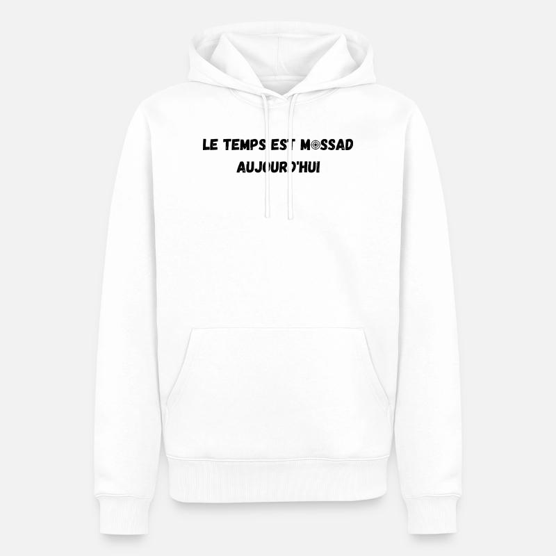 le temps est Mossad - Sweat à capuche Premium bio Homme - blanc