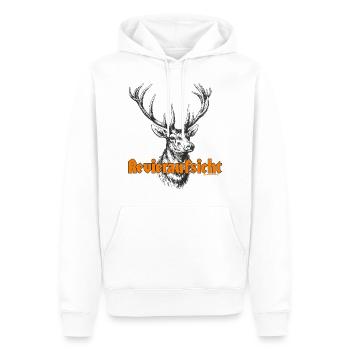 JD - Jäger Shirts - Revieraufsicht - orange mit - Männer Premium Bio Hoodie - Weiß - Vorne - Nico (187cm)