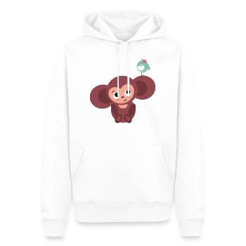 kleiner Affe mit Vogel - Männer Premium Bio Hoodie - Weiß - Vorne - Nico (187cm)