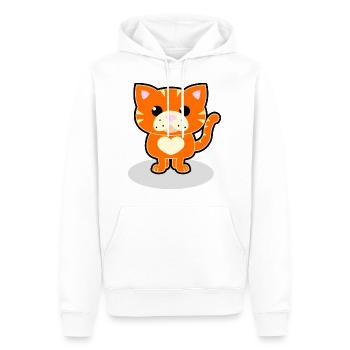 chat doux - Sweat à capuche Premium bio Homme - blanc - Devant - Nico (187cm)