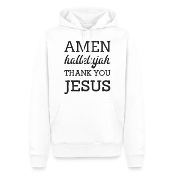 Amen Jesus - Männer Premium Bio Hoodie - Weiß - Vorne - Nico (187cm)