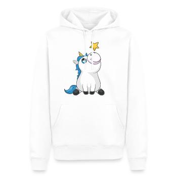 Süßes Comic Einhorn - Männer Premium Bio Hoodie - Weiß - Vorne - Nico (187cm)