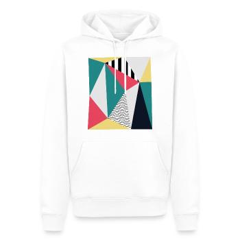 Dreiecke - Männer Premium Bio Hoodie - Weiß - Vorne - Nico (187cm)