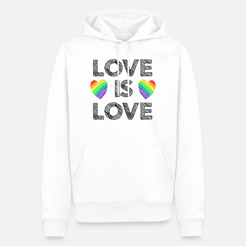 L'amour c'est l'amour - Sweat à capuche Premium bio Homme - blanc