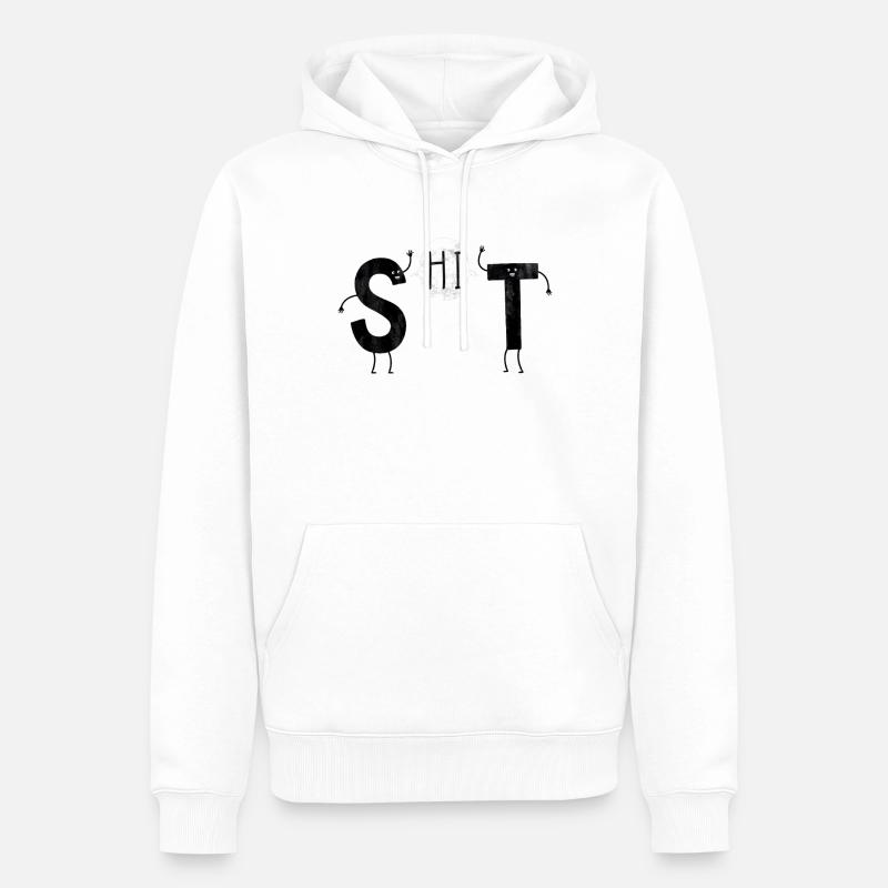 Shit Buchstaben - Männer Premium Bio Hoodie - Weiß