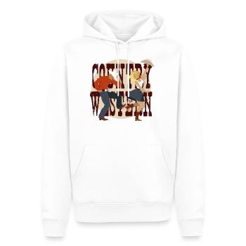 Pays Western - Sweat à capuche Premium bio Homme - blanc - Devant - Nico (187cm)