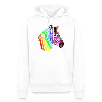 Cadeau de licorne zèbre animal Rainbow Africa - Sweat à capuche Premium bio Homme - blanc - Devant - Nico (187cm)
