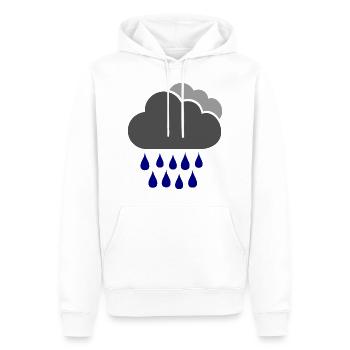 Pluie, nuages de pluie, mauvais temps, Nimbostratus - Sweat à capuche Premium bio Homme - blanc - Devant - Nico (187cm)