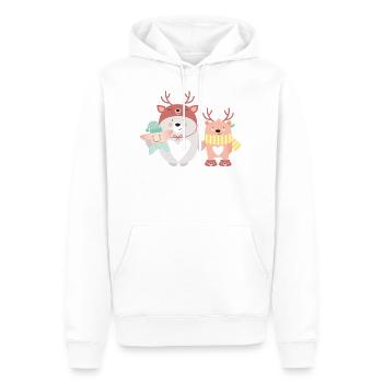 Bär & Rentier - Männer Premium Bio Hoodie - Weiß - Vorne - Nico (187cm)
