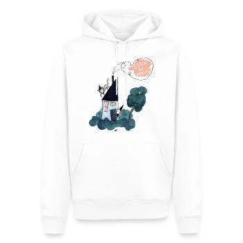 Hexenhaus - Essen ist Fertig - Männer Premium Bio Hoodie - Weiß - Vorne - Nico (187cm)