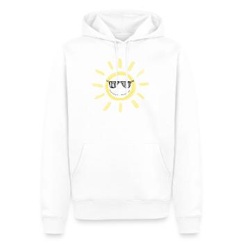 Soleil frais avec des lunettes de soleil - Sweat à capuche Premium bio Homme - blanc - Devant - Nico (187cm)
