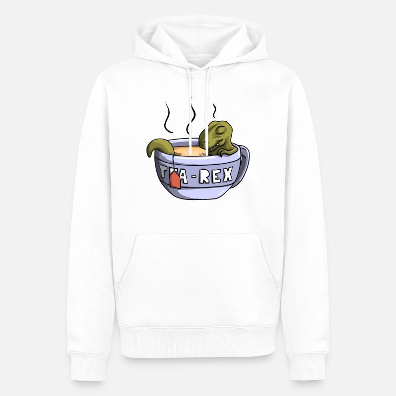 Tea-Rex - Sweat à capuche Premium bio Homme - blanc