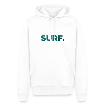 Surf surf surf surfeur surfeur - Sweat à capuche Premium bio Homme - blanc - Devant - Nico (187cm)