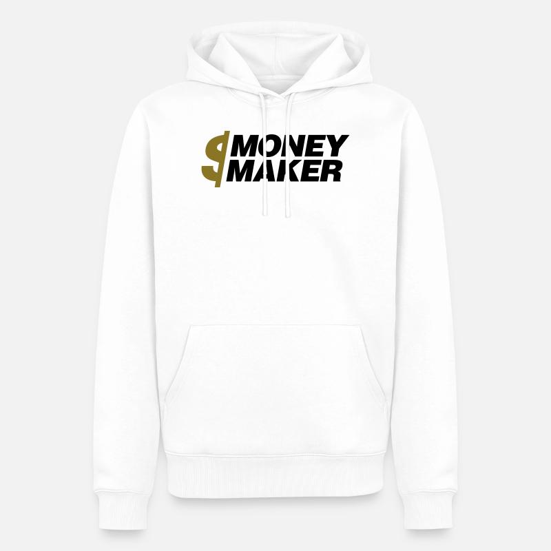 Money Maker - Männer Premium Bio Hoodie - Weiß