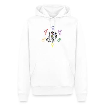 Le LGBTQ Gauntlet - Sweat à capuche Premium bio Homme - blanc - Devant - Nico (187cm)