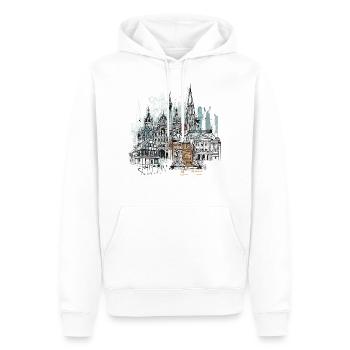 Schwerin illustration - Men’s Premium Organic Hoodie - white - Front - Nico (187cm)