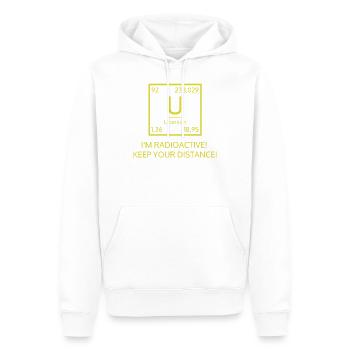 I'M RADIOACTIVE! KEEP YOUR DISTANCE! - Männer Premium Bio Hoodie - Weiß - Vorne - Nico (187cm)