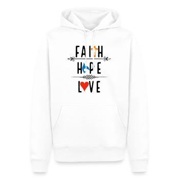 Jésus, Jésus, Jésus chrétien chrétien chrétien chrétien - Sweat à capuche Premium bio Homme - blanc - Devant - Nico (187cm)