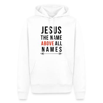 Jésus, Jésus, Jésus chrétien chrétien chrétien chrétien - Sweat à capuche Premium bio Homme - blanc - Devant - Nico (187cm)