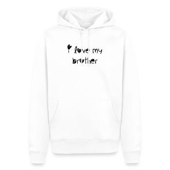 I love my brother - Sweat à capuche Premium bio Homme - blanc - Devant - Nico (187cm)