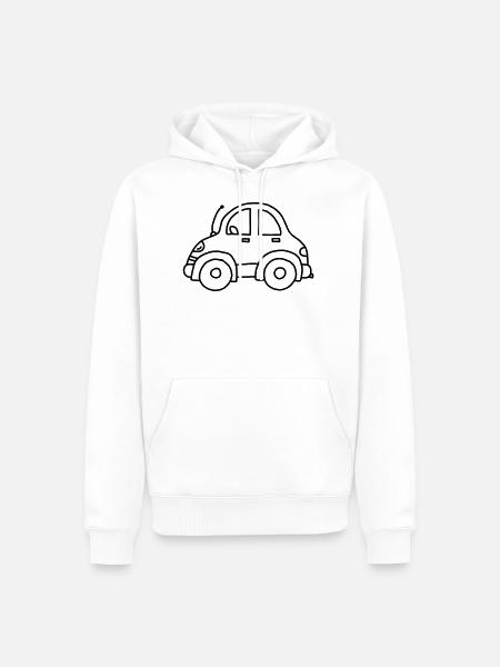 Auto Tekenen Auto Motor Gift Idee Schets - Mannen Premium Bio hoodie - wit