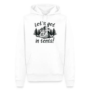Lass uns in Zelte steigen - Männer Premium Bio Hoodie - Weiß - Vorne - Nico (187cm)