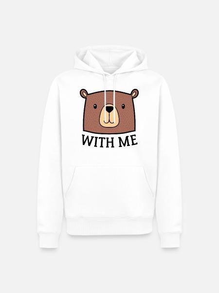 Bär mit mir - Männer Premium Bio Hoodie - Weiß