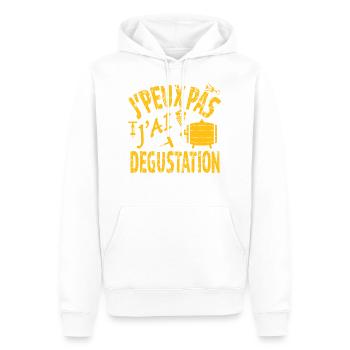 Je peux pas j'ai Dégustation - Sweat à capuche Premium bio Homme - blanc - Devant - Nico (187cm)