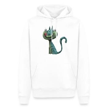 Chat drôle - Sweat à capuche Premium bio Homme - blanc - Devant - Nico (187cm)