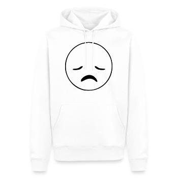Emoji déçoit croquis noir - Sweat à capuche Premium bio Homme - blanc - Devant - Nico (187cm)