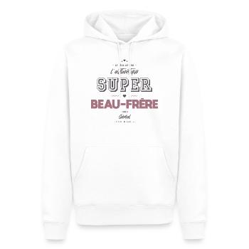 L authentique super beau frère - Sweat à capuche Premium bio Homme - blanc - Devant - Nico (187cm)