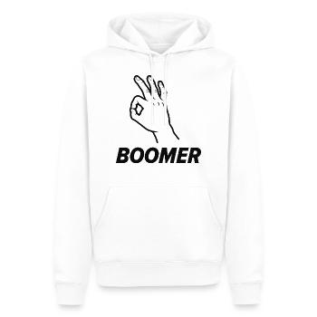 blockiertTitle - Männer Premium Bio Hoodie - Weiß - Vorne - Nico (187cm)