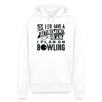 Ruhestandsplan Bowling - Männer Premium Bio Hoodie - Weiß - Vorne - Nico (187cm)