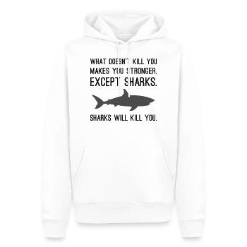 Sharks Will Kill You - Men’s Premium Organic Hoodie - white - Front - Nico (187cm)