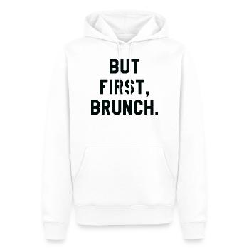 Mais premier brunch - Sweat à capuche Premium bio Homme - blanc - Devant - Nico (187cm)