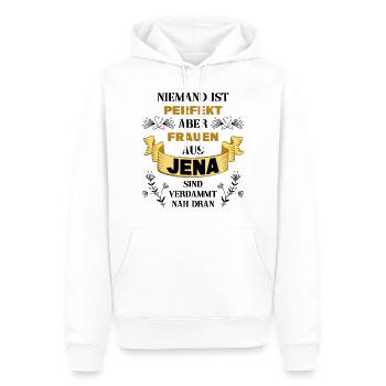 Jena Deutschland Stadt Heimat Liebe Frauen Spruch - Männer Premium Bio Hoodie - Weiß - Vorne - Nico (187cm)