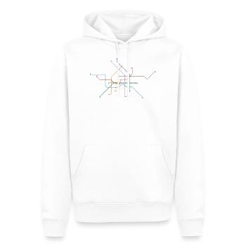 U Bahn Network Map Berlin Souvenir Gift - Men’s Premium Organic Hoodie - white - Front - Nico (187cm)