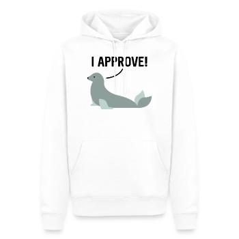 Ich stimme zu! Gütesiegel - Männer Premium Bio Hoodie - Weiß - Vorne - Nico (187cm)