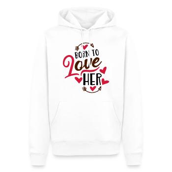 amour - Sweat à capuche Premium bio Homme - blanc - Devant - Nico (187cm)