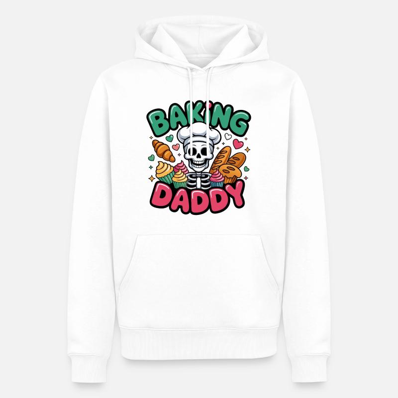 Cuisson de Daddy Skull Cook - Sweat à capuche Premium bio Homme - blanc