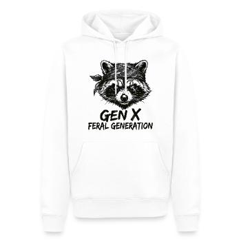 Waschbär Gen X Wilde Generation - Männer Premium Bio Hoodie - Weiß - Vorne - Nico (187cm)