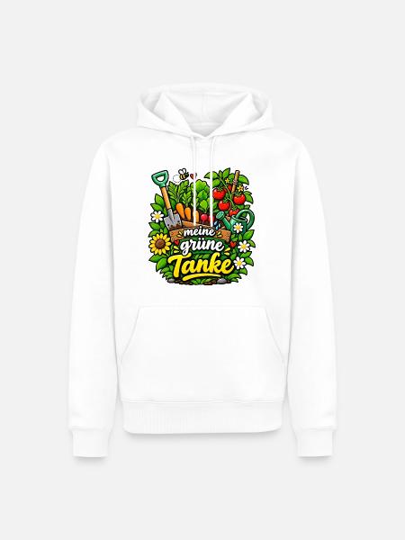 Meine grüne Tanke mein Garten - Männer Premium Bio Hoodie - Weiß