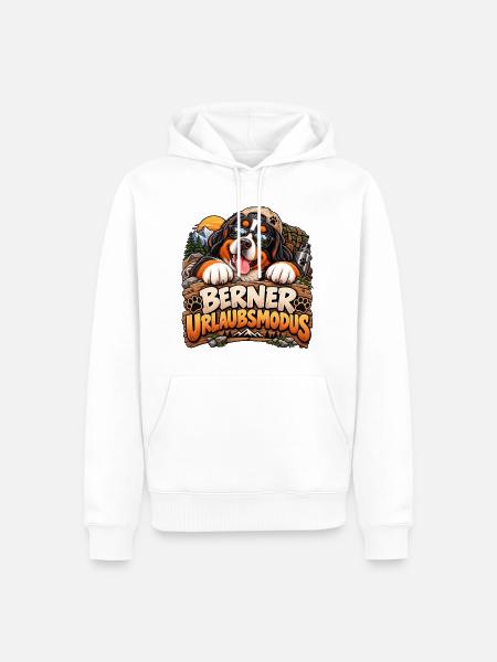 Berner Urlaubsmodus - Männer Premium Bio Hoodie - Weiß