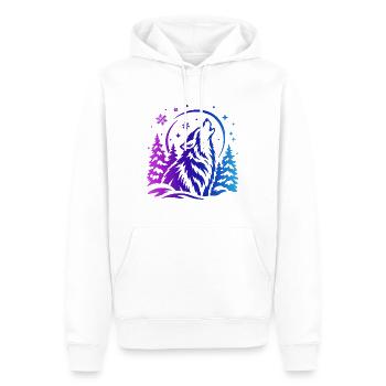 Wolf im Winterwald - Männer Premium Bio Hoodie - Weiß - Vorne - Nico (187cm)