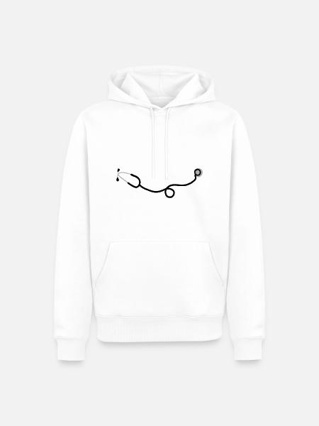Stéthoscope - Sweat à capuche Premium bio Homme - blanc