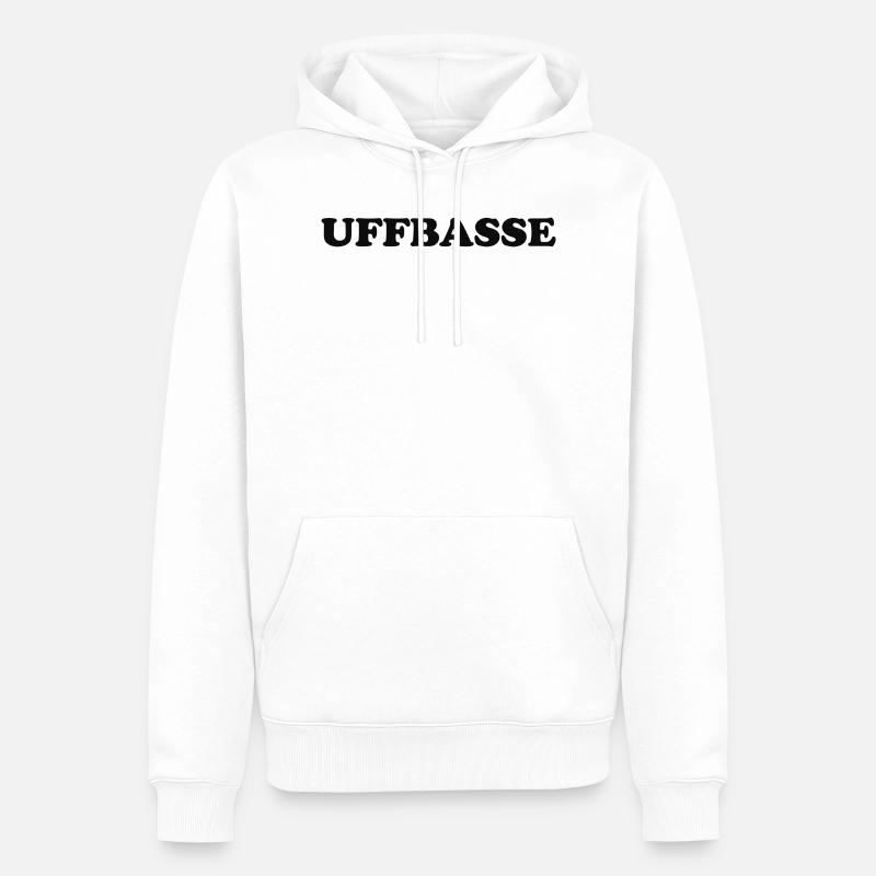 Uffbasse Dialekt badisch pfälzisch - Männer Premium Bio Hoodie - Weiß