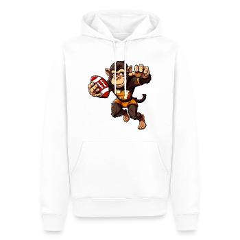 Affen Rugbyspieler - Männer Premium Bio Hoodie - Weiß - Vorne - Nico (187cm)