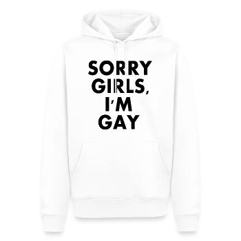 sorry girls im gay - Männer Premium Bio Hoodie - Weiß - Vorne - Nico (187cm)